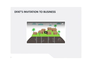 DFAT’S INVITATION TO BUSINESS
2
 