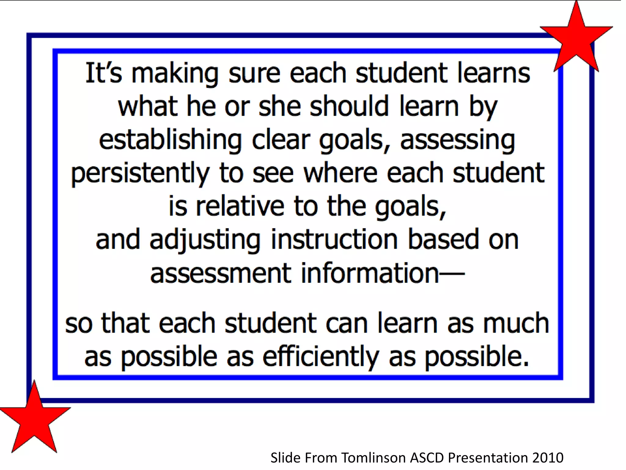  Slide From Tomlinson ASCD Presentation 2010