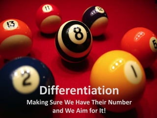 DifferentiationMaking Sure We Have Their Number and We Aim for It!