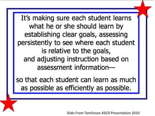  Slide From Tomlinson ASCD Presentation 2010
