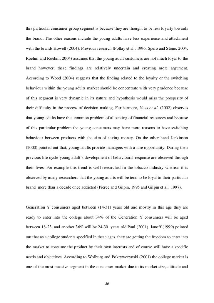 Literature review for customer loyalty research