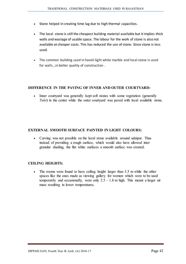 DISSERTATION- TRADITIONAL CONSTRUCTION MATERIALS OF RAJASTHAN | DOCX ...