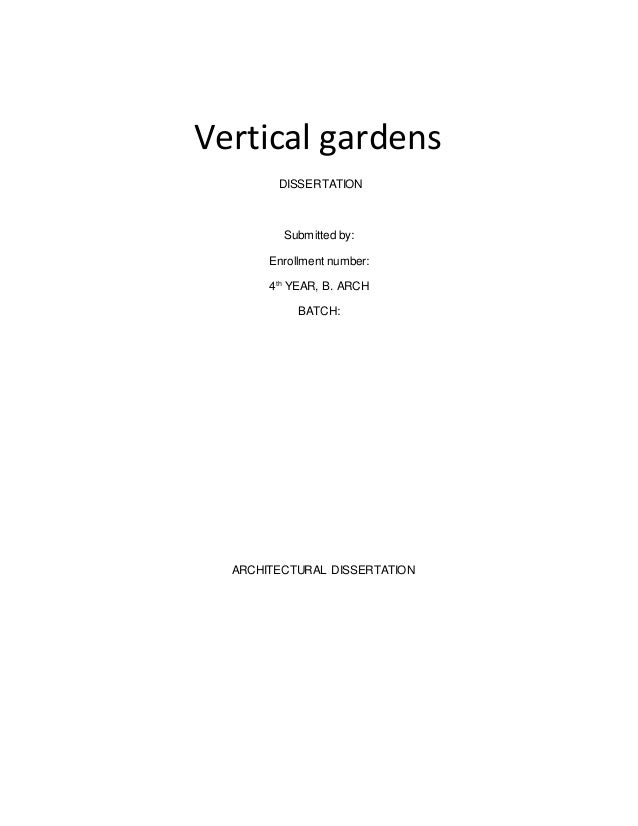 Vertical Gardens Dissertation