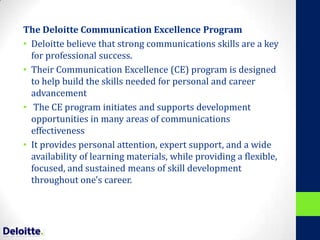 Learning and development initiatives at deloitte | PPTX