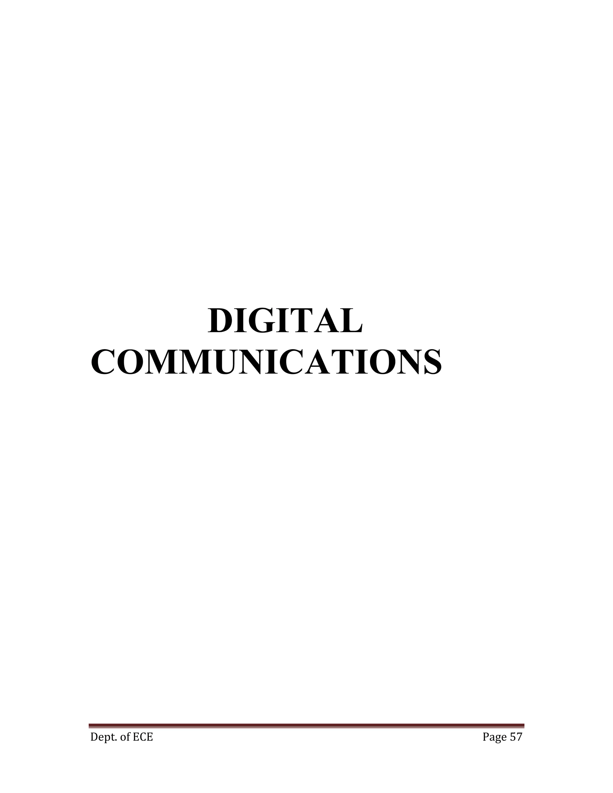 Dept. of ECE Page 57
DIGITAL
COMMUNICATIONS
 