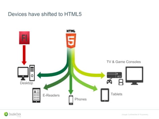 Google Confidential & Proprietary
Devices have shifted to HTML5
TV & Game Consoles
Tablets
Phones
E-Readers
Desktop
 