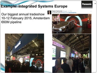 69
Example: Integrated Systems Europe
Our biggest annual tradeshow
10-12 February 2015, Amsterdam
€60M pipeline
 