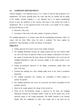 Sample Department Apparel Internship Report Silver Spark Apparel Ltd Unit-2 | DOCX