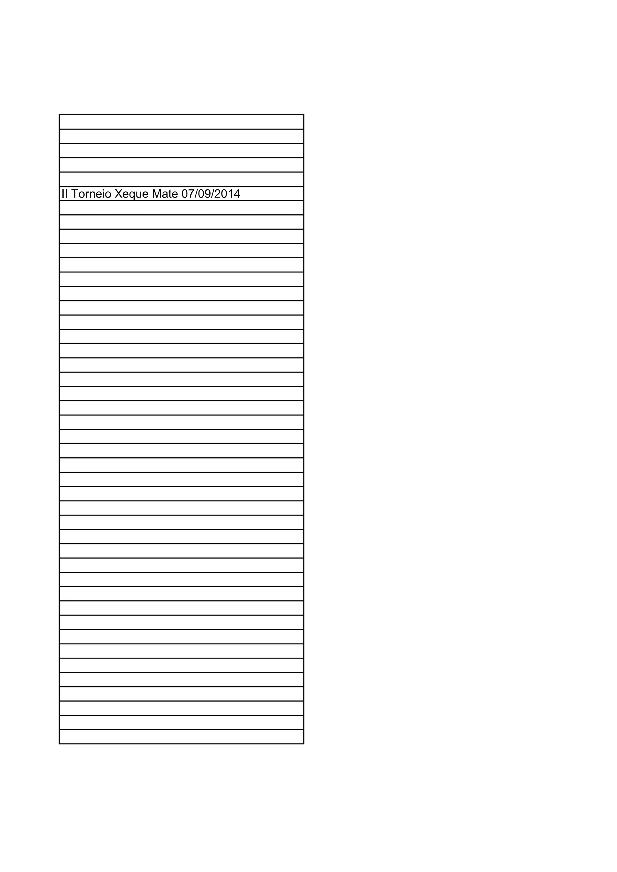 II Torneio Xeque Mate 07/09/2014
 