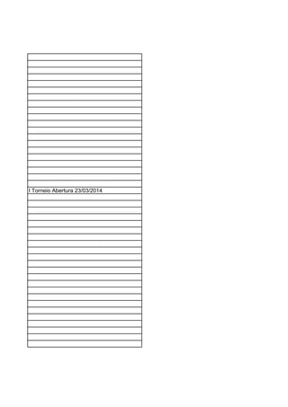 I Torneio Abertura 23/03/2014
 
