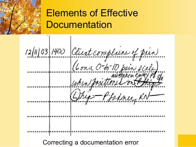 documentation and reporting medical charting errors