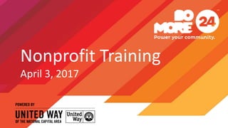 Nonprofit Training
April 3, 2017
 