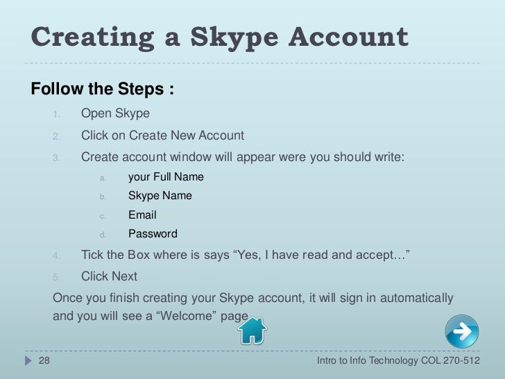making skype account