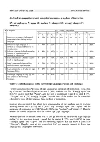 Practice and challemges of sign language as a medium of instruction | PDF