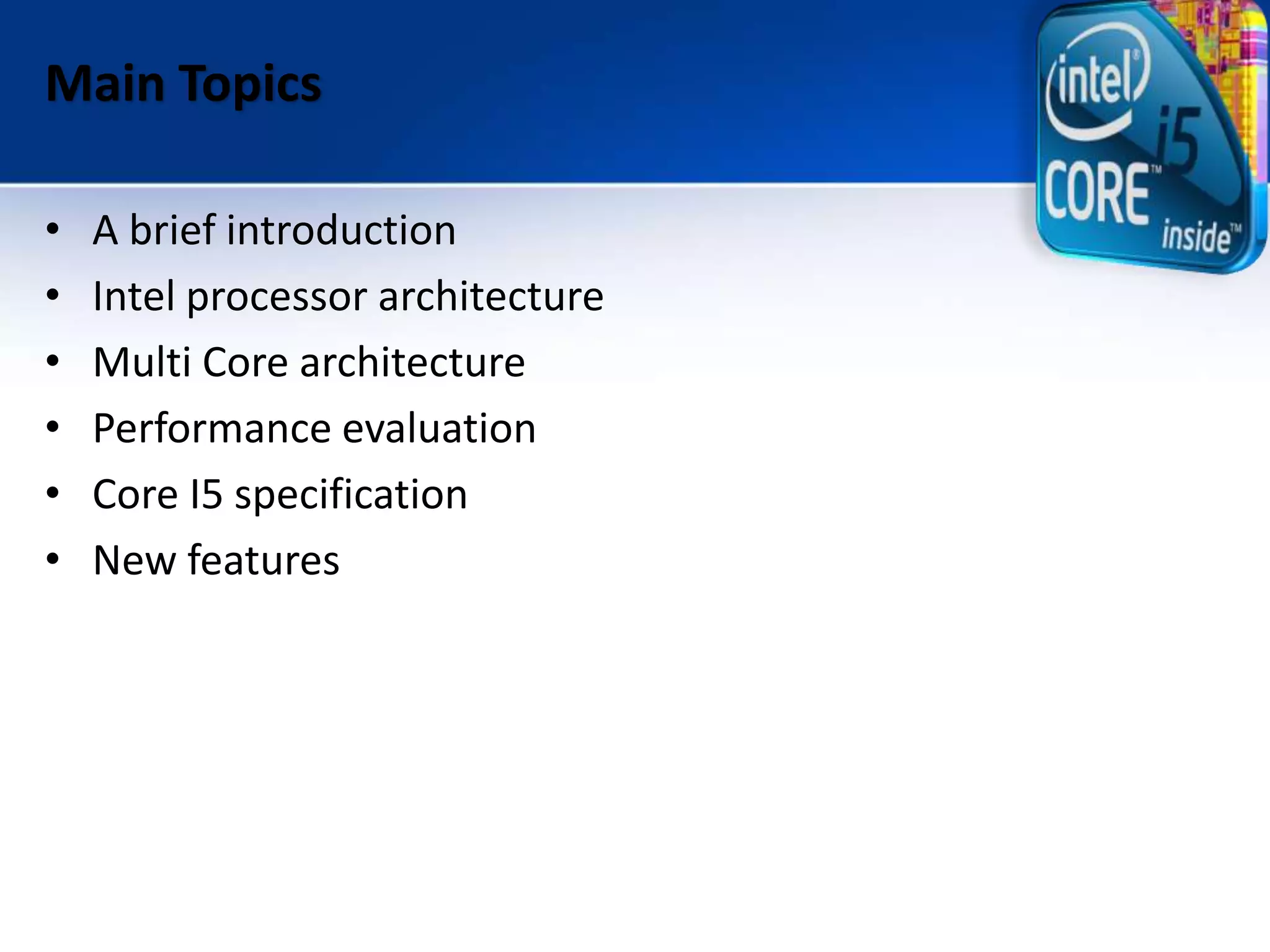 Final draft intel core i5 processors architecture | PPTX