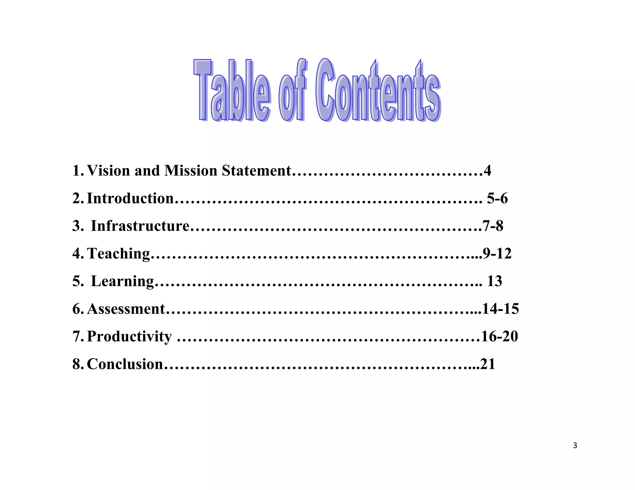  Infrastructure……………………………………………….7-8