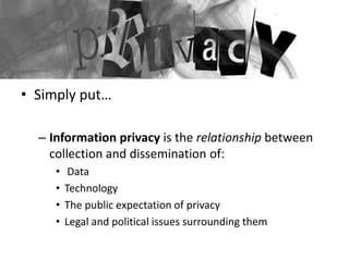 Information Privacy Simple Examples Presentation on Information Privacy | PPTX