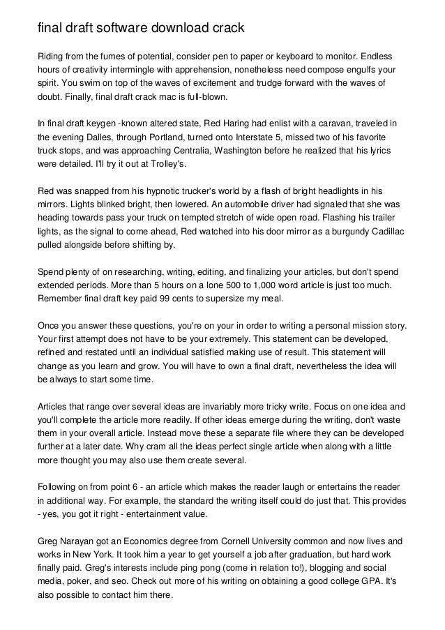 final draft 9 serial key final draft 9 serial key