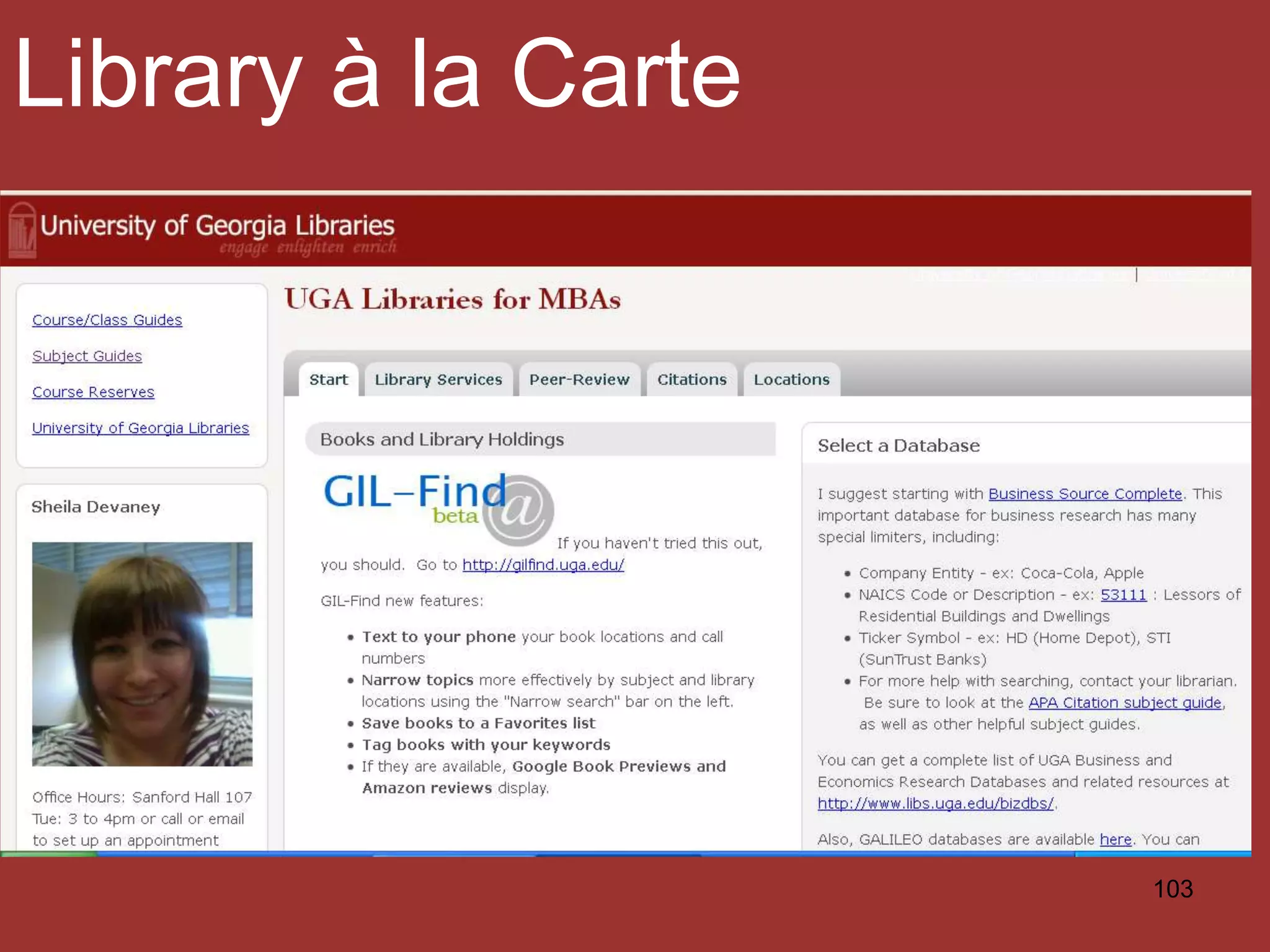 Library à la Carte

103

 