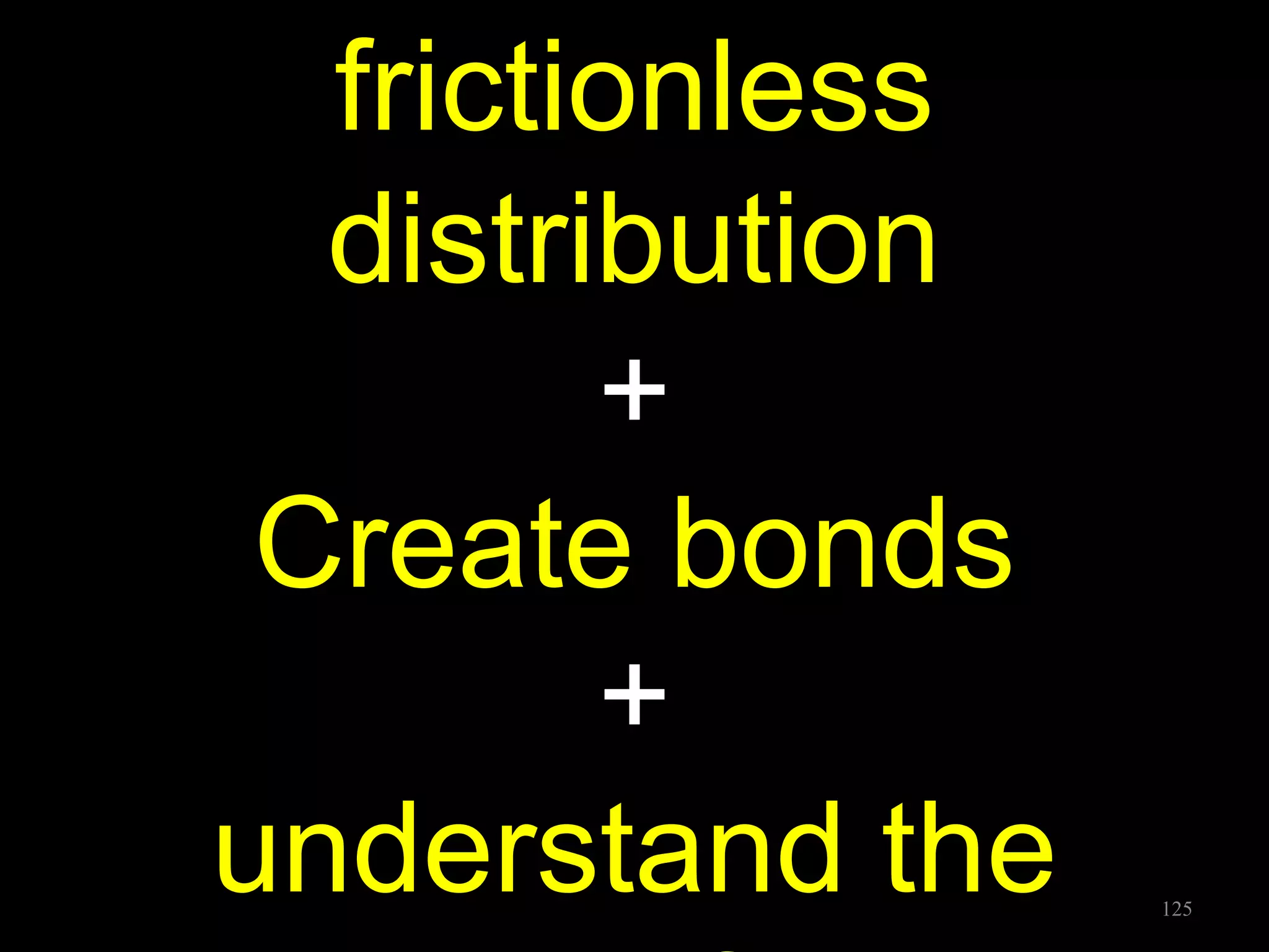 frictionless
distribution
+
Create bonds
+
understand the

125

 