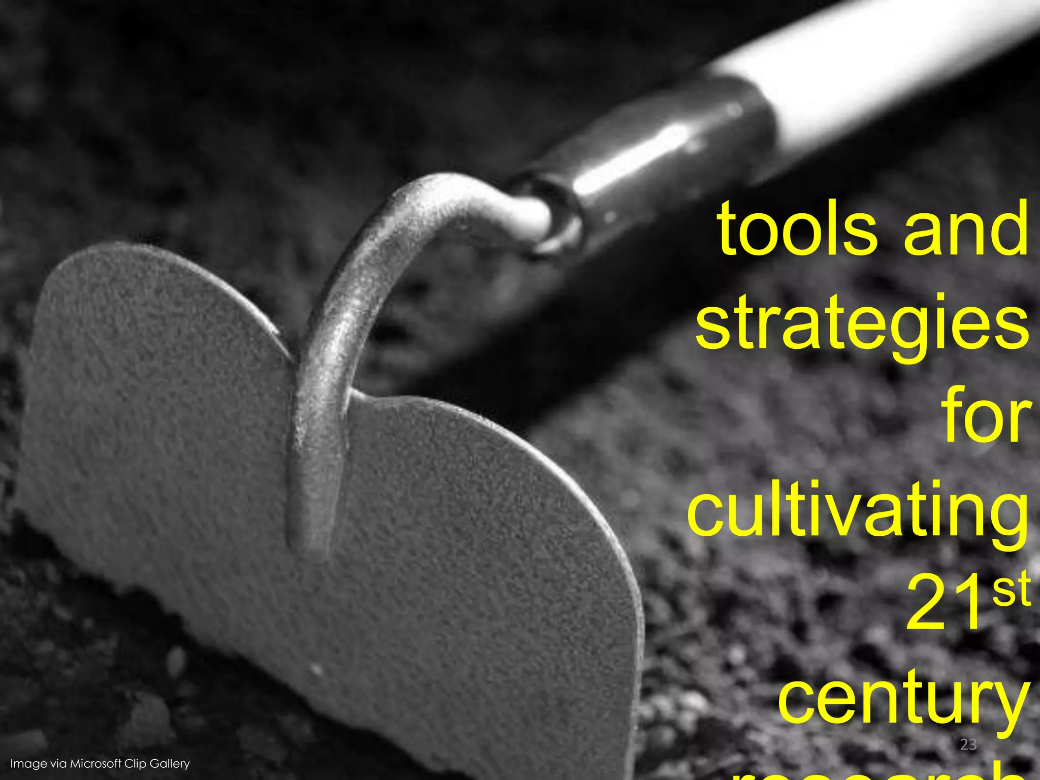 tools and
strategies
for
cultivating
st
21
century
23

Image via Microsoft Clip Gallery

 