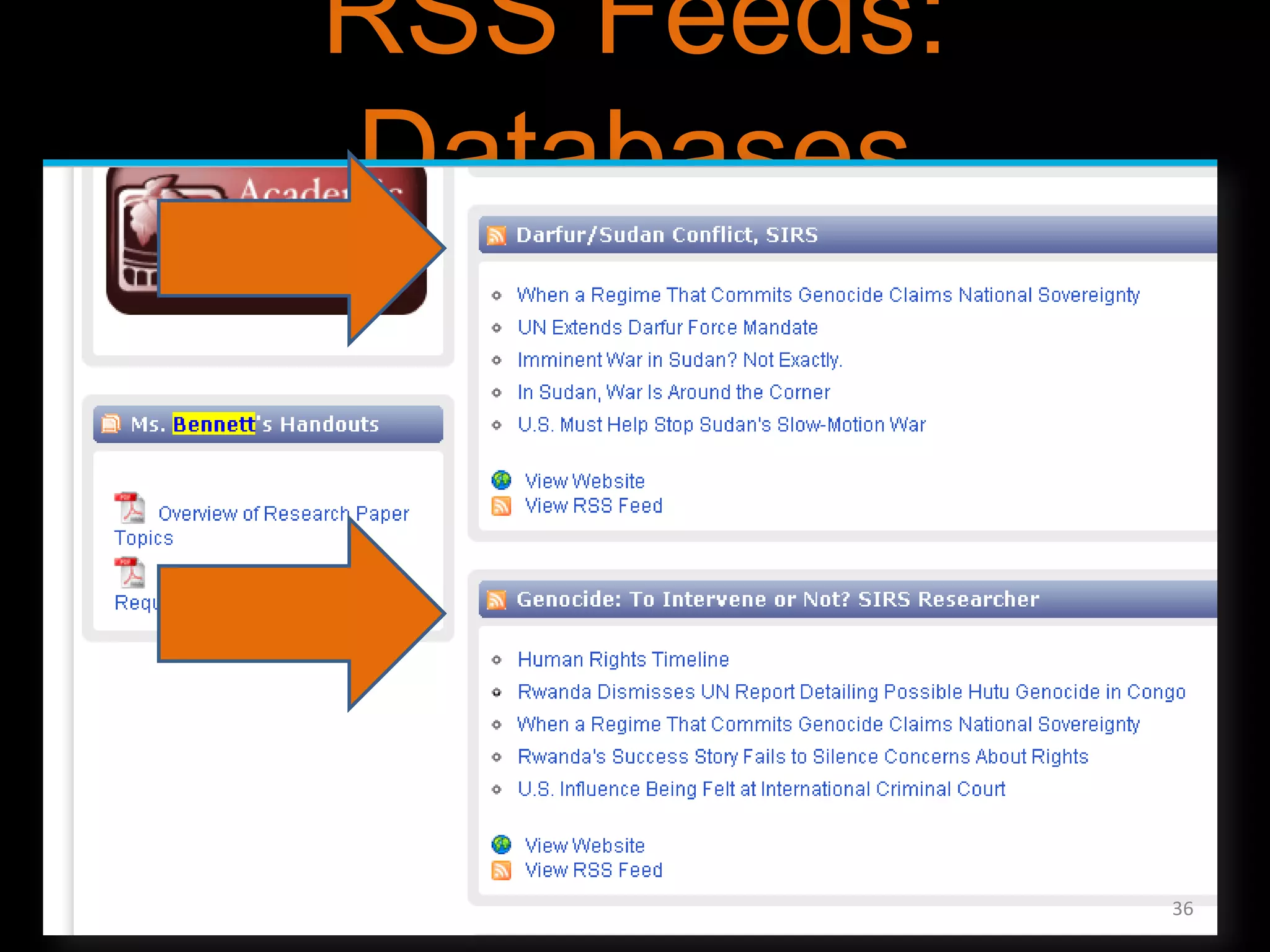 RSS Feeds:
Databases

36

 