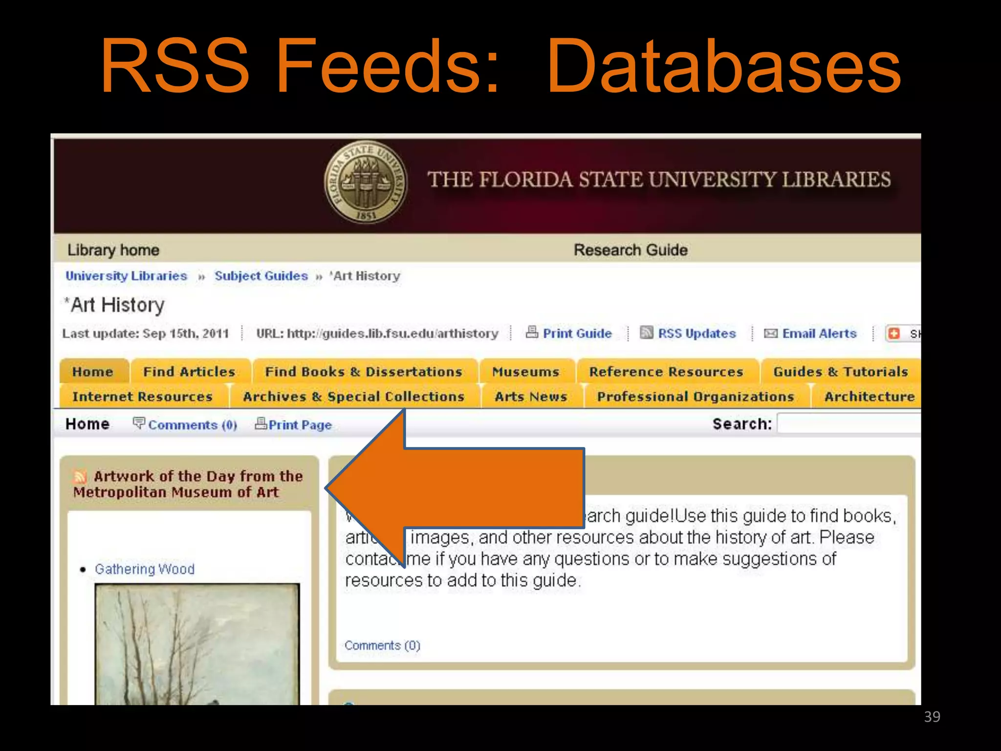 RSS Feeds: Databases

39

 