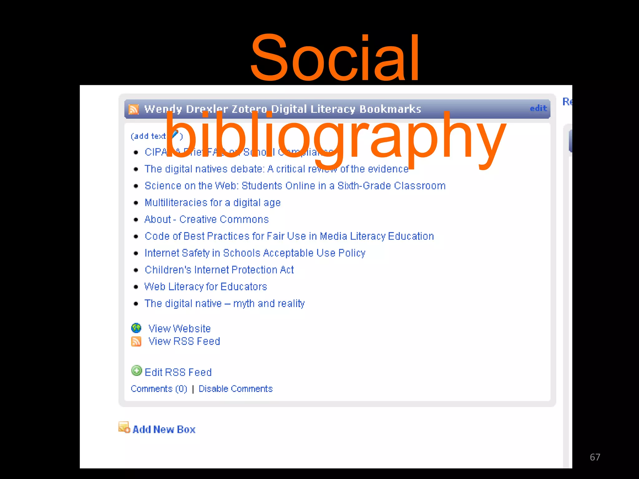 Social
bibliography

67

 