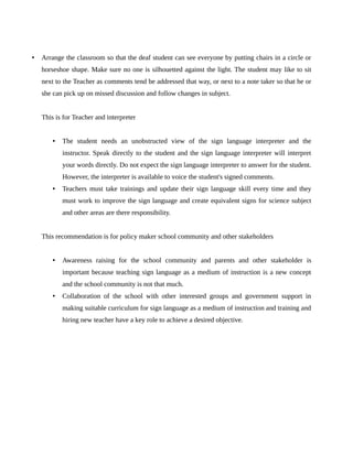 Problem Statement For Sign Language Final draft of research on sign language as a medium of instruction | PDF
