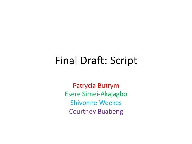 final draft example script final draft example script
