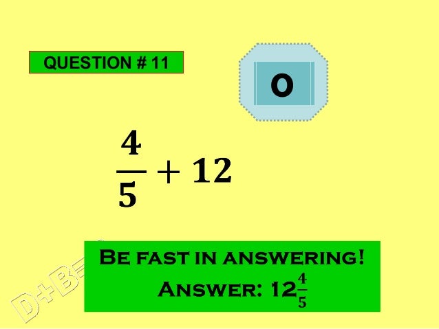 drills addition and subtraction on fractions