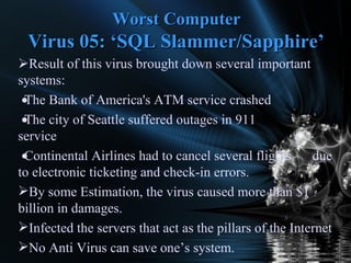 10 Worst Computer Viruses of all time | PPT