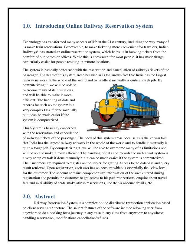 railway seat reservation system Next-generation reservation system for a govern-ment owned railway operator in australia case summary train seat with a dynamic shopping cart, but also. railway seat reservation system Next-generation reservation system for a govern-ment owned railway operator in australia case summary train seat with a dynamic shopping cart, but also.