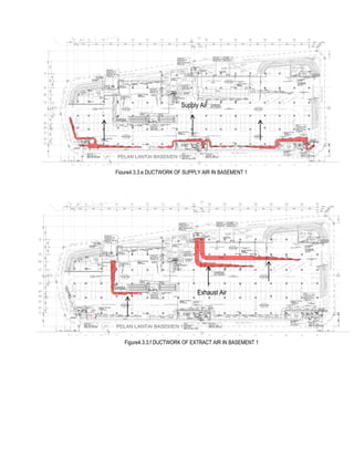 Figure4.3.3.e DUCTWORK OF SUPPLY AIR IN BASEMENT 1
Supply Air
Figure4.3.3.f DUCTWORK OF EXTRACT AIR IN BASEMENT 1
Exhaust Air
 