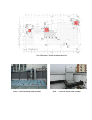 Figure4.3.3.k Location of exhausts fans of kitchen at roof level
Figure4.3.3.l exhaust fan of kitchen located at roof level Figure4.3.3.m exhaust fan of kitchen located at roof level
 