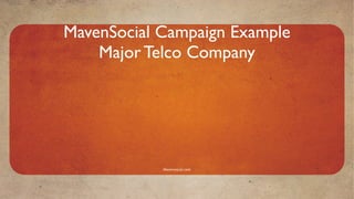 MavenSocial Campaign Example
    Major Telco Company




            Mavensocial.com
 