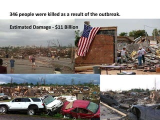 346 people were killed as a result of the outbreak.

Estimated Damage - $11 Billion
 