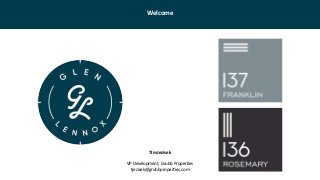 Welcome
Tim Jezisek
VP Development, Grubb Properties
tjezisek@grubbproperties.com
 