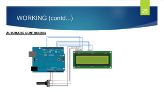 WORKING (contd...)
25
AUTOMATIC CONTROLING
 
