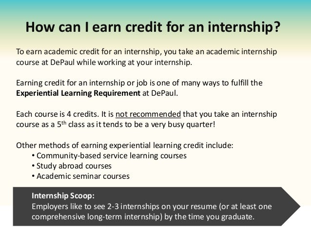 many i years education how credit can claim (DePaul Program Internship UIP) Orientation University