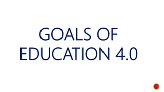 GOALS OF
EDUCATION 4.0
 