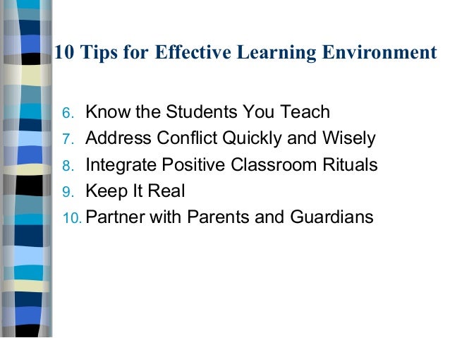 creating effective learning environments for learners This text will help students to look at curriculum from the perspective of the child and to understand how that creating effective learning environments. creating effective learning environments for learners This text will help students to look at curriculum from the perspective of the child and to understand how that creating effective learning environments.