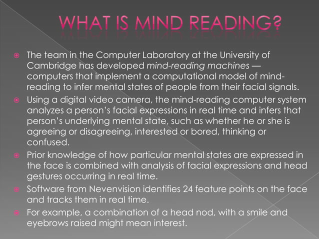 Mind reading computer ppt | PPTX