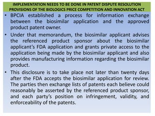 Final enforcement of biologics related patent under bpcia done | PPTX