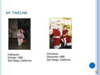 my timelineChristmasDecember 1996San Diego, CaliforniaHalloweenOctober 1996San Diego, California
