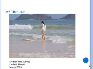 my timelineMy first time surfingLanikai, HawaiiMarch 2005