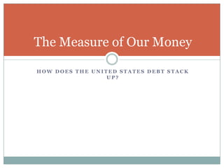 How does the United States Debt Stack up? The Measure of Our Money 