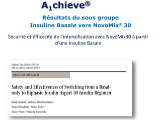 Sécurité et éfficacité de l’intensification avec NovoMix30 à partir
d’une Insuline Basale
A1chieve®
Résultats du sous grou...