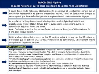 BAROMÈTRE Algérie
enquête nationale sur la prise en charge des personnes Diabétiques
Il s’agit d’une étude nationale, obse...