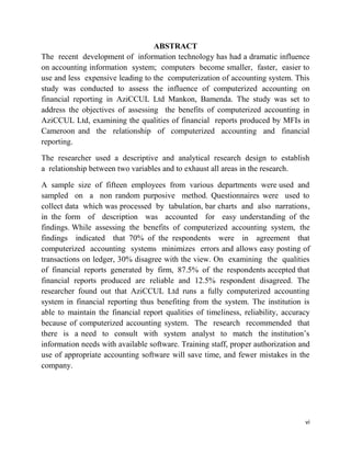 the influence of computerized accounting on financial reporting in ...